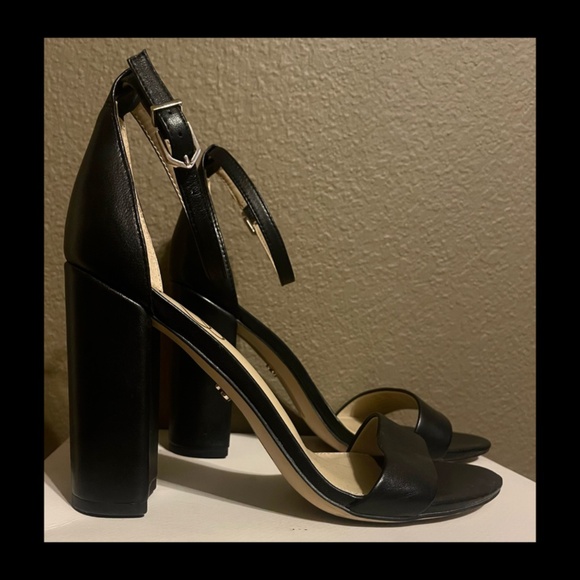 Sam Edelman block heels leather black size 8 - Picture 4 of 4